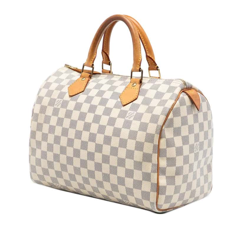 Louis Vuitton Damier Azur Speedy 30 White Very good condition - Back View