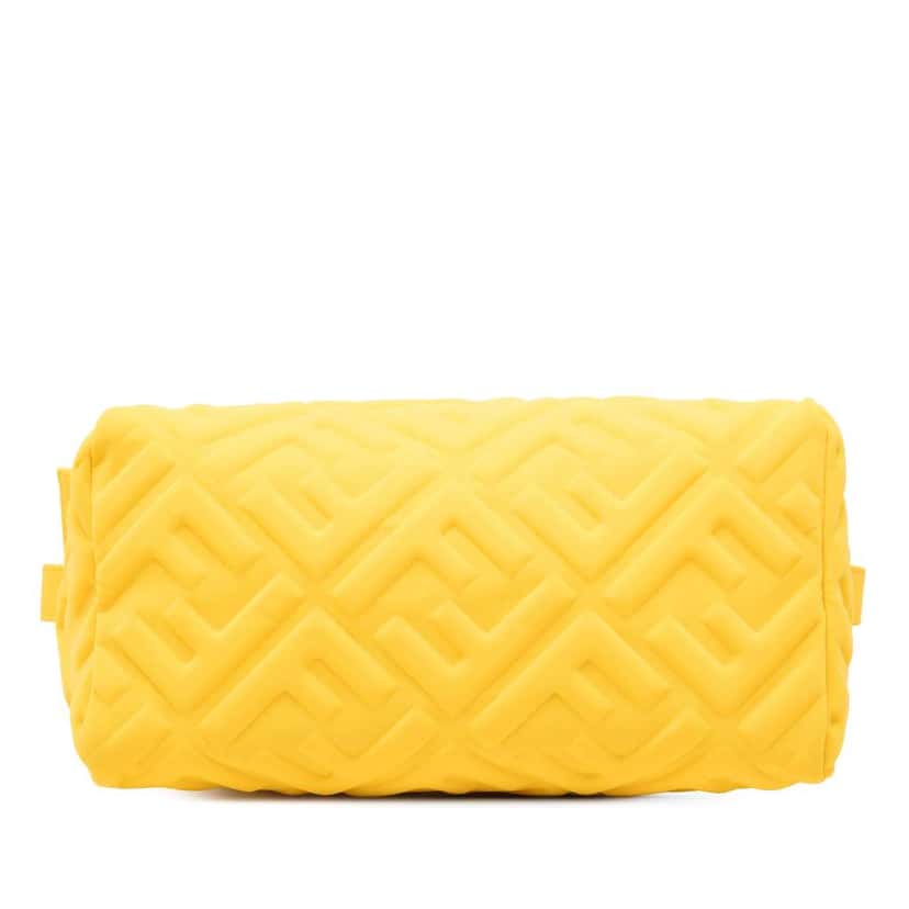 Fendi Zucca Embossed Technical Fabric Cosmetic Pouch Yellow Very good condition - Inside View