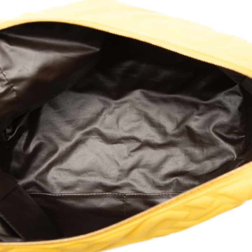 Fendi Zucca Embossed Technical Fabric Cosmetic Pouch Yellow Very good condition - Model View