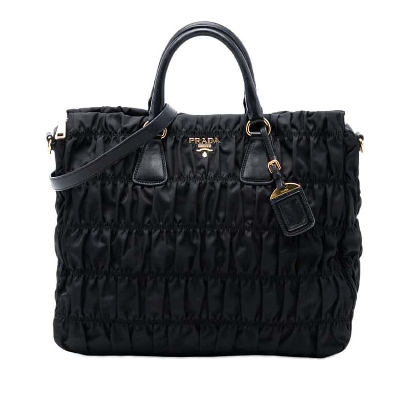 Prada Tessuto Gaufre Satchel Black Very good condition - Front View