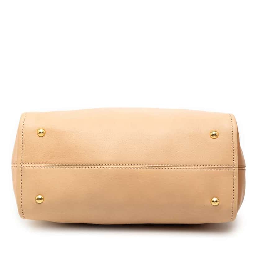 Fendi Small Tricolor Leather Colorblock Chameleon Satchel Brown Leather Very good condition - Inside View