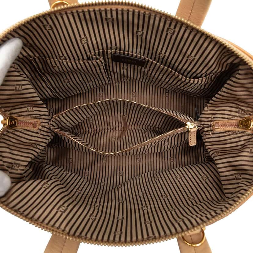 Fendi Small Tricolor Leather Colorblock Chameleon Satchel Brown Leather Very good condition - Model View