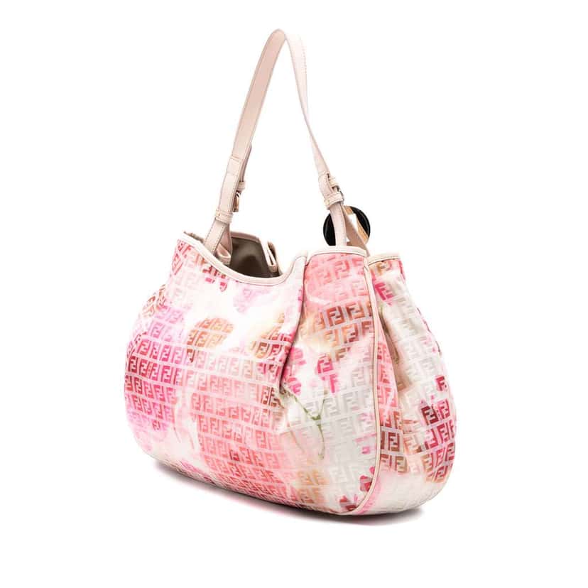 Fendi Zucchino Canvas Floral Tote Brown Canvas Very good condition - Back View