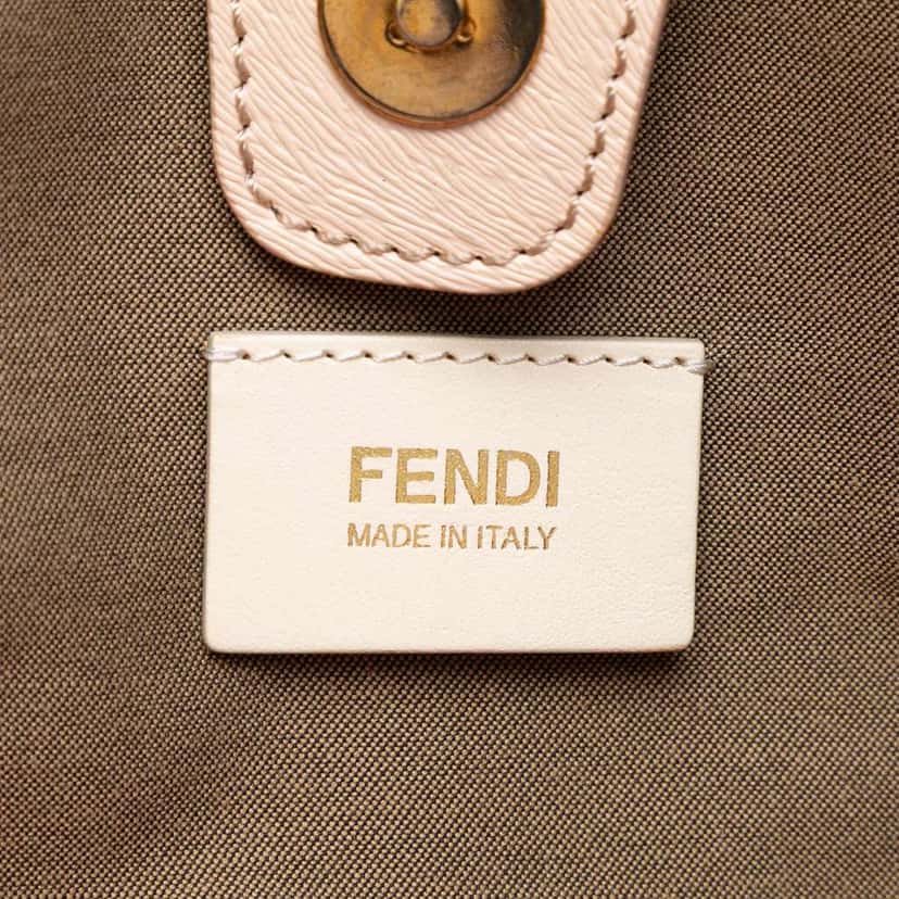 Fendi Zucchino Canvas Floral Tote Brown Canvas Very good condition - Box View