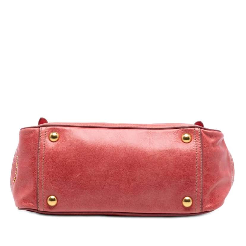 Miu Miu Distressed Leather Turnlock Satchel Pink Leather Very good condition - Inside View