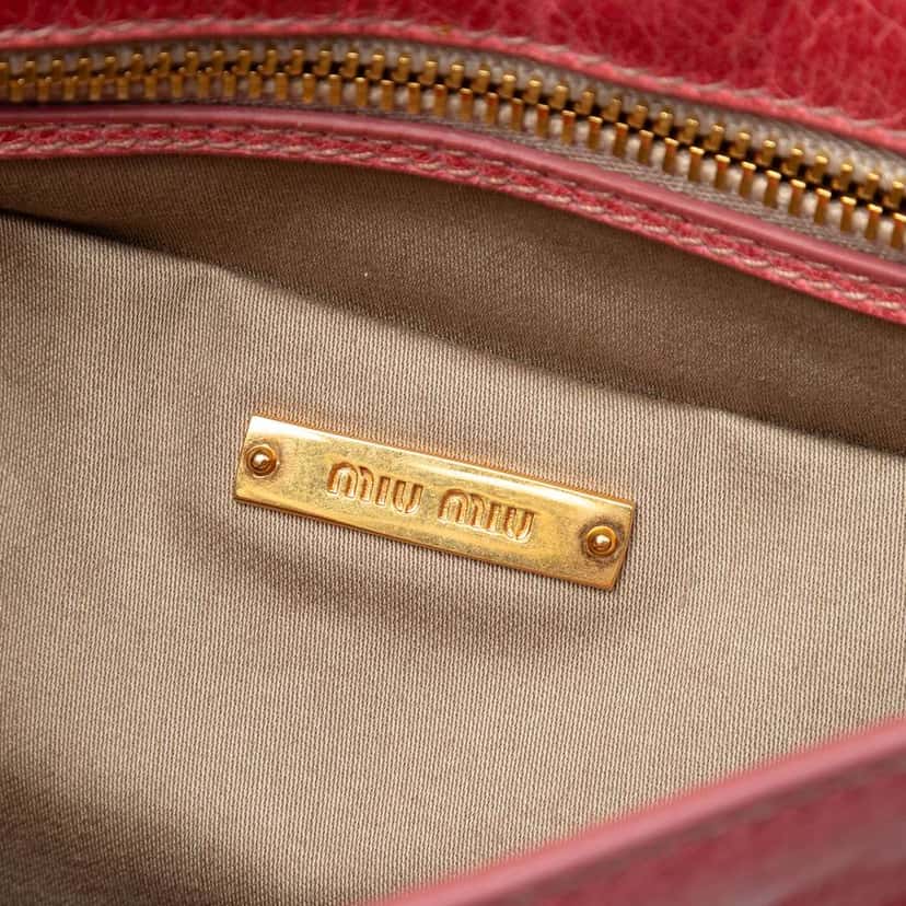 Miu Miu Distressed Leather Turnlock Satchel Pink Leather Very good condition - Box View