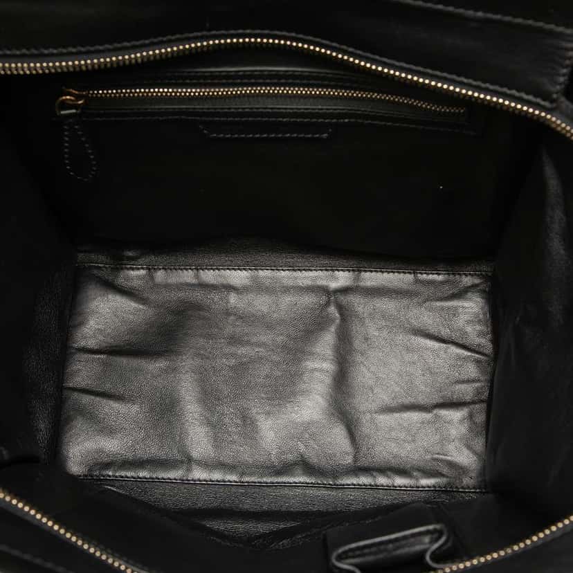 Celine Mini Bicolor Canvas and Leather Luggage Tote Brown Canvas Very good condition - Model View