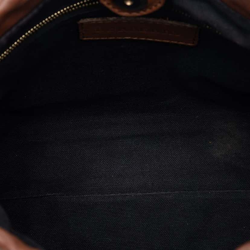 Burberry House Check Canvas and Calfskin Little Crush Crossbody Brown Leather Very good condition - Model View