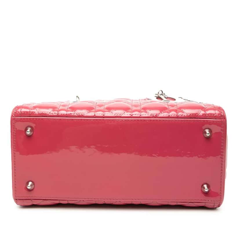 Dior Medium Patent Cannage Lady Dior Pink Leather Very good condition - Inside View