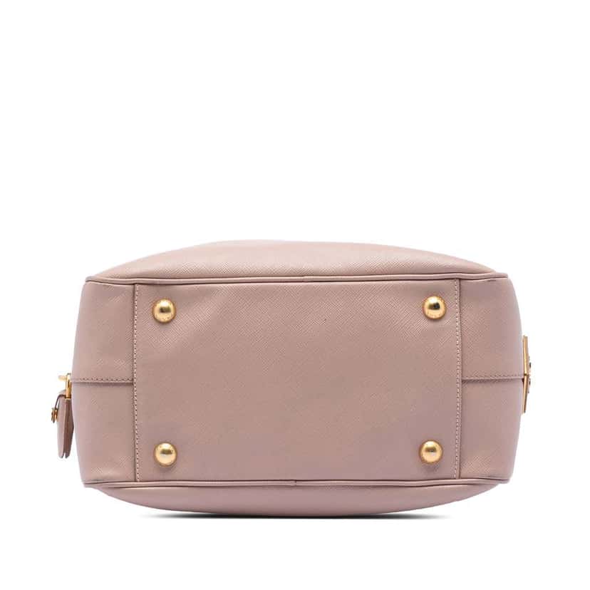 Prada Small Bicolor Saffiano Square Bauletto Satchel Pink Leather Very good condition - Inside View