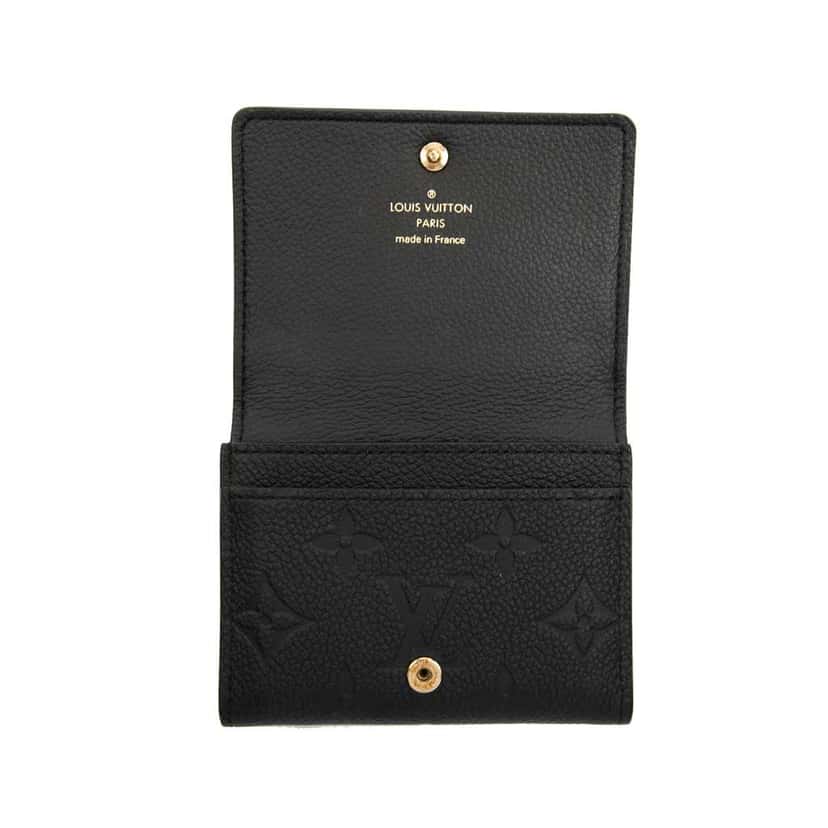Louis Vuitton Monogram Empreinte Business Card Holder Black Leather Very good condition - Model View