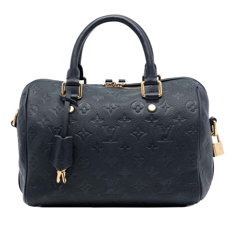 Louis Vuitton Monogram Empreinte Speedy Bandouliere 25 Blue Leather Very good condition - Front View