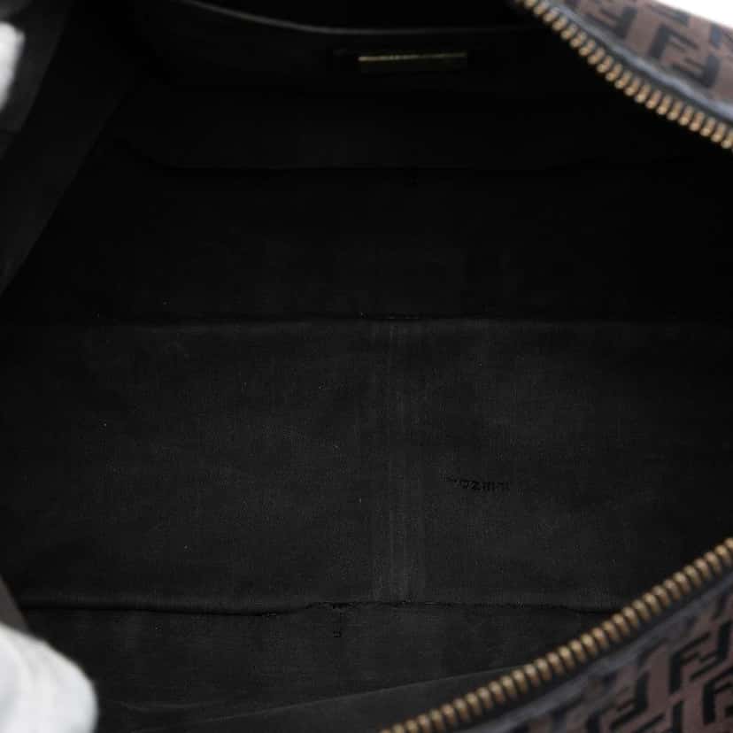 Fendi Zucchino Canvas F Charm Crossbody Brown Canvas Very good condition - Model View