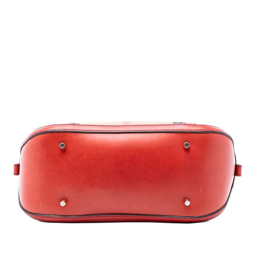 Burberry Small Leather Trimmed House Check Canvas Bridle Orchard Satchel Brown Canvas Very good condition - Inside View