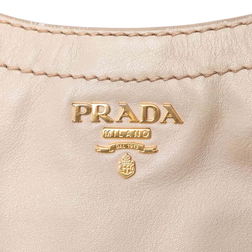 Prada Soft Calf Shoulder Bag Brown Leather Very good condition - Box View