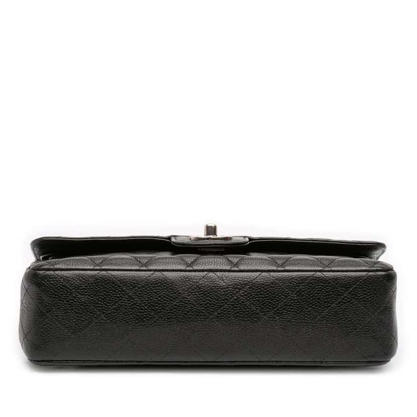 Chanel Medium Classic Caviar Double Flap Black Leather Very good condition - Inside View