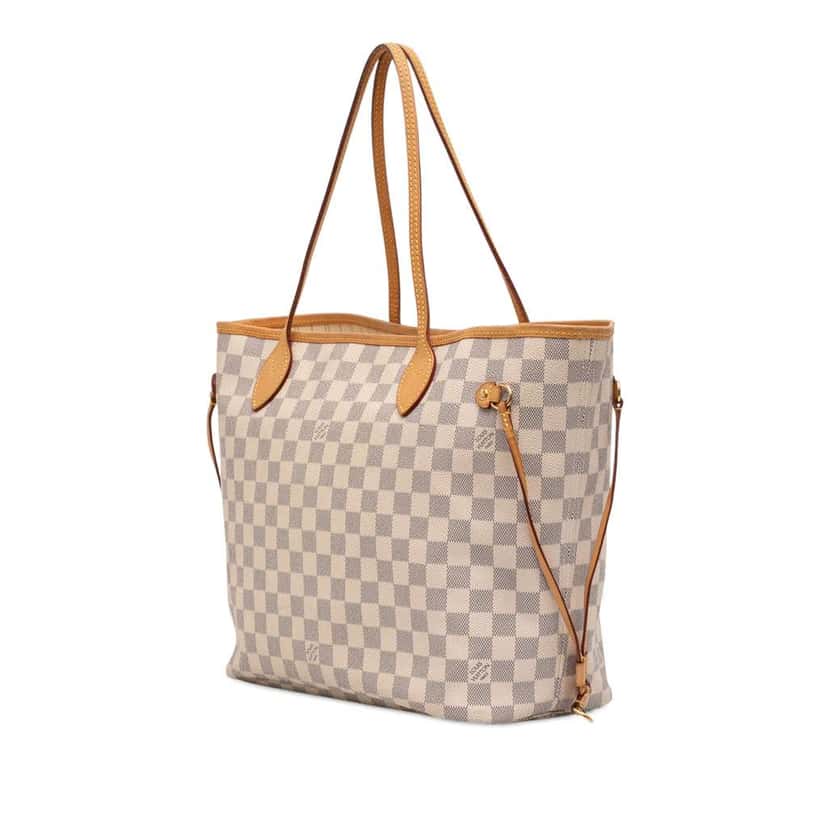 Louis Vuitton Damier Azur Neverfull MM White Very good condition - Back View