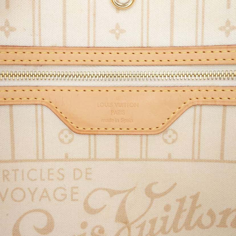 Louis Vuitton Damier Azur Neverfull MM White Very good condition - Box View