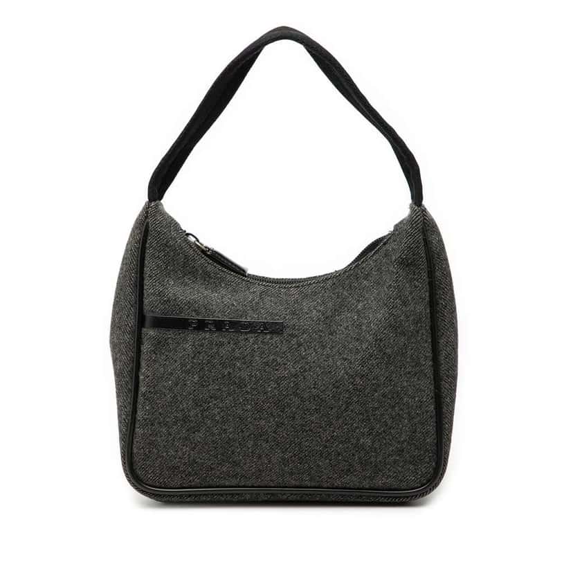 Prada Sports Line Wool Shoulder Bag Grey Wool Very good condition - Front View