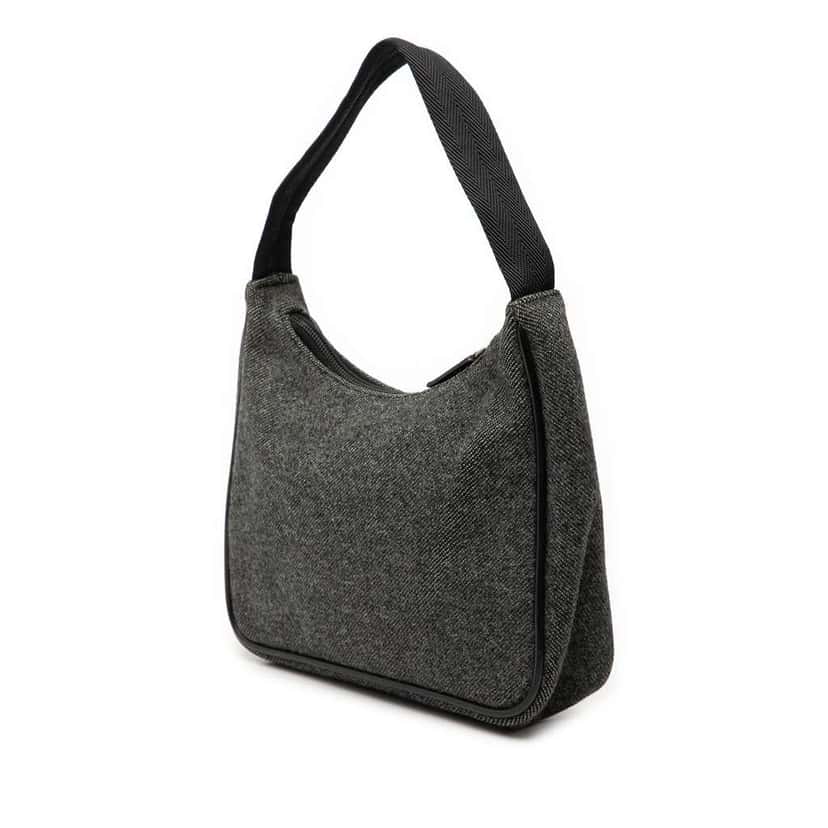 Prada Sports Line Wool Shoulder Bag Grey Wool Very good condition - Back View