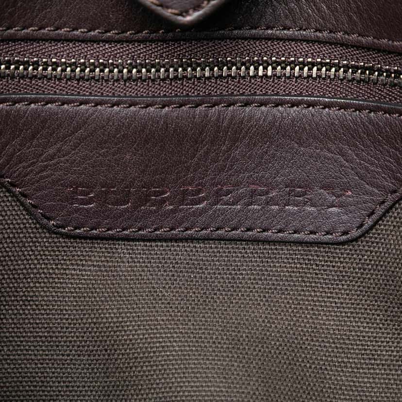 Burberry Small Smoke Check Coated Canvas Northfield Satchel Brown Canvas Very good condition - Box View