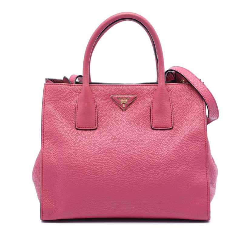 Prada Vitello Daino Open Convertible Tote Pink Leather Very good condition - Front View