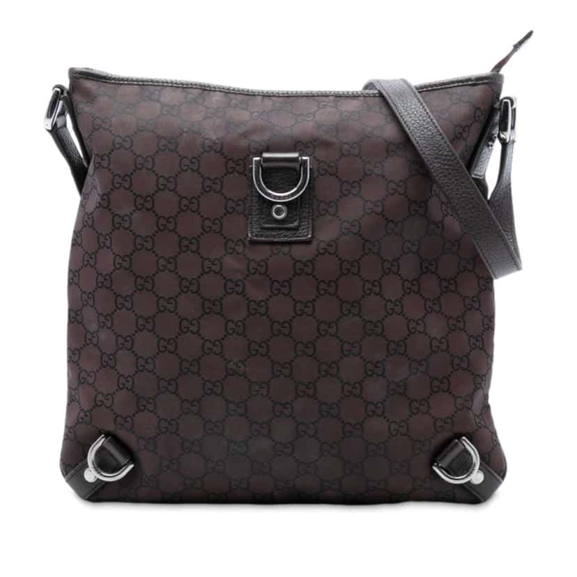 Gucci GG Nylon Abbey D Ring Crossbody Brown Very good condition - Front View
