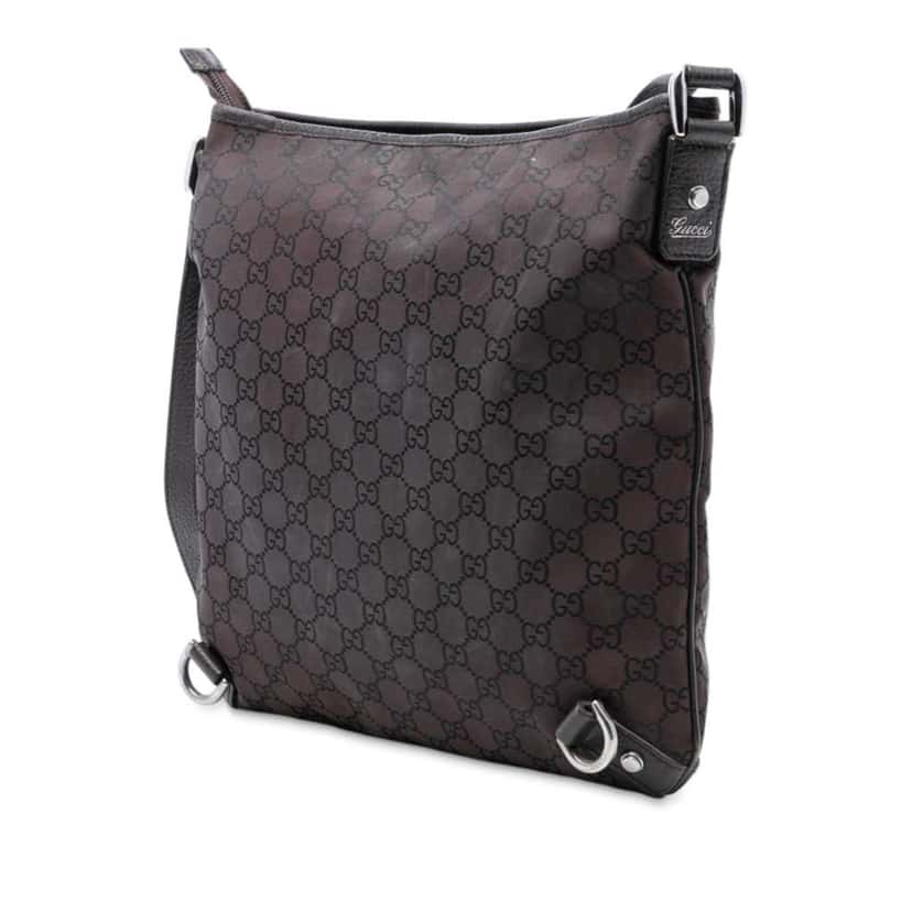 Gucci GG Nylon Abbey D Ring Crossbody Brown Very good condition - Back View