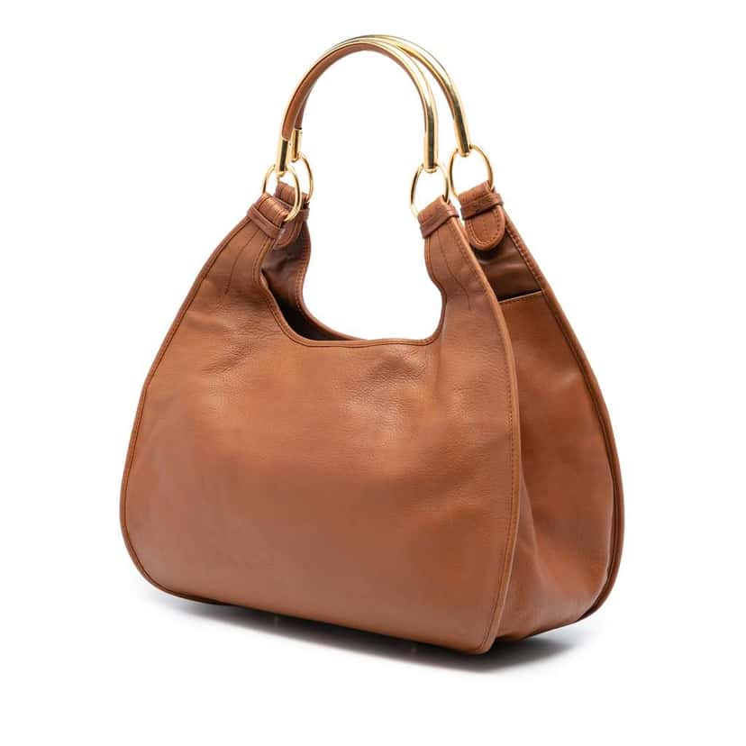 Dior Medium Embellished Leather 61 Hobo Brown Leather Very good condition - Back View