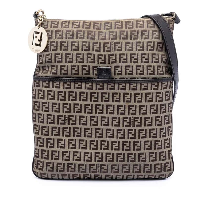 Fendi Zucchino Canvas Crossbody Brown Canvas Very good condition - Front View