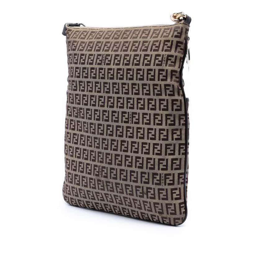 Fendi Zucchino Canvas Crossbody Brown Canvas Very good condition - Back View