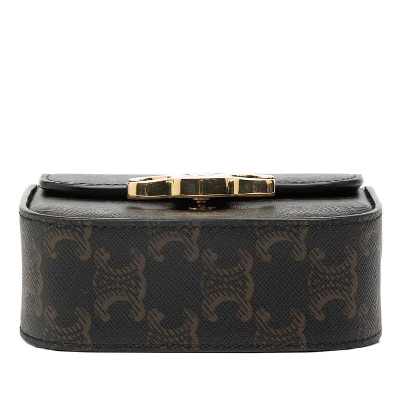 Celine Mini Triomphe Coated Canvas Claude Crossbody Brown Canvas Very good condition - Inside View