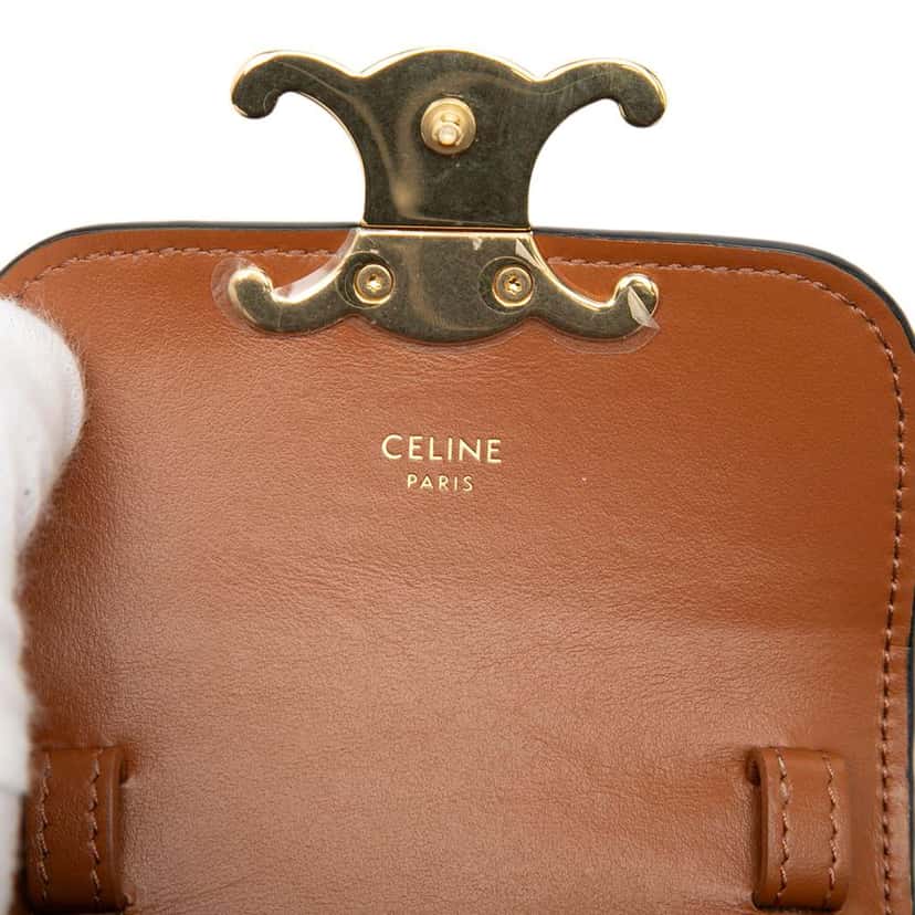 Celine Mini Triomphe Coated Canvas Claude Crossbody Brown Canvas Very good condition - Box View