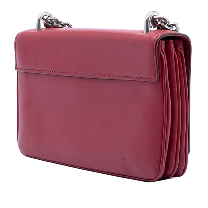 Prada Soft Calf Chain Crossbody Red Leather Very good condition - Back View