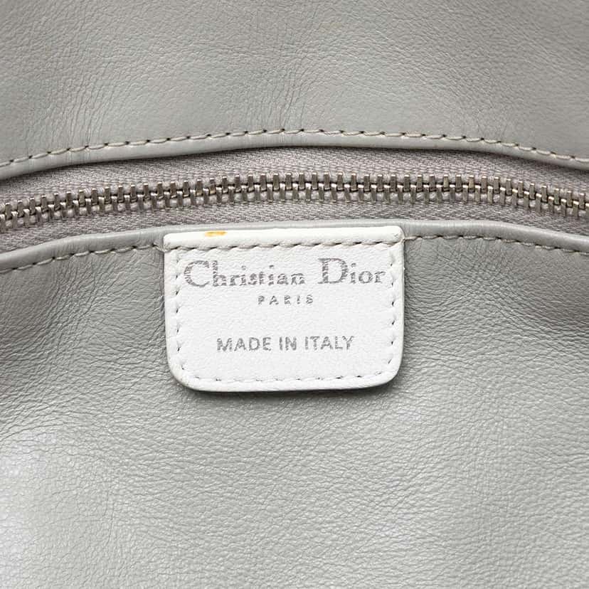 Dior Woven Lambskin Lady Dior Avenue Tote White Leather Good condition - Box View