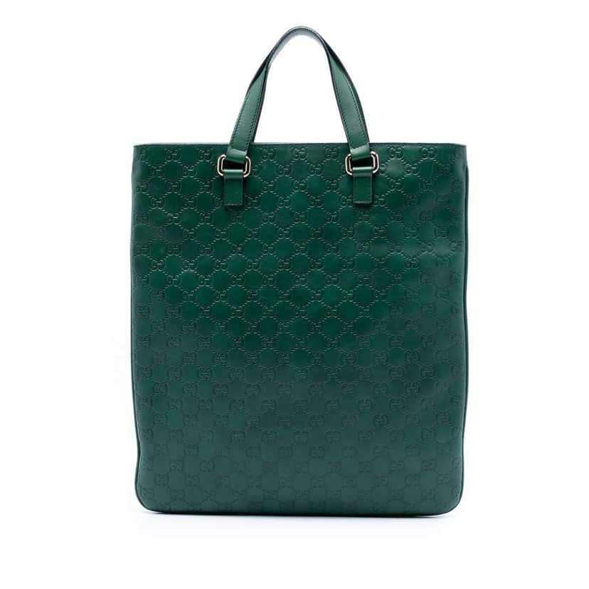 Gucci Guccissima Tote Green Leather Very good condition - Front View
