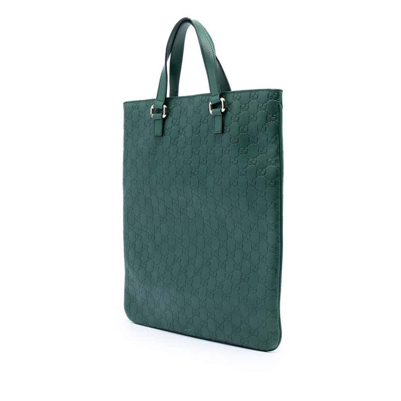 Gucci Guccissima Tote Green Leather Very good condition - Back View