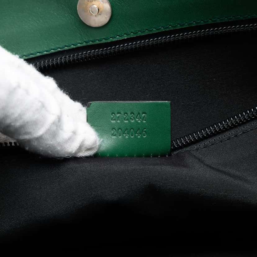 Gucci Guccissima Tote Green Leather Very good condition - Box View