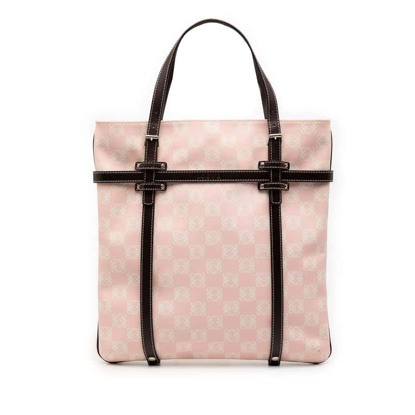 Loewe Anagram Coated Canvas Tote Pink Canvas Very good condition - Front View