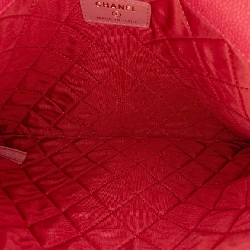 Chanel Paris Cuba Quilted Caviar Thread Around Envelope Clutch Red Leather Very good condition - Model View