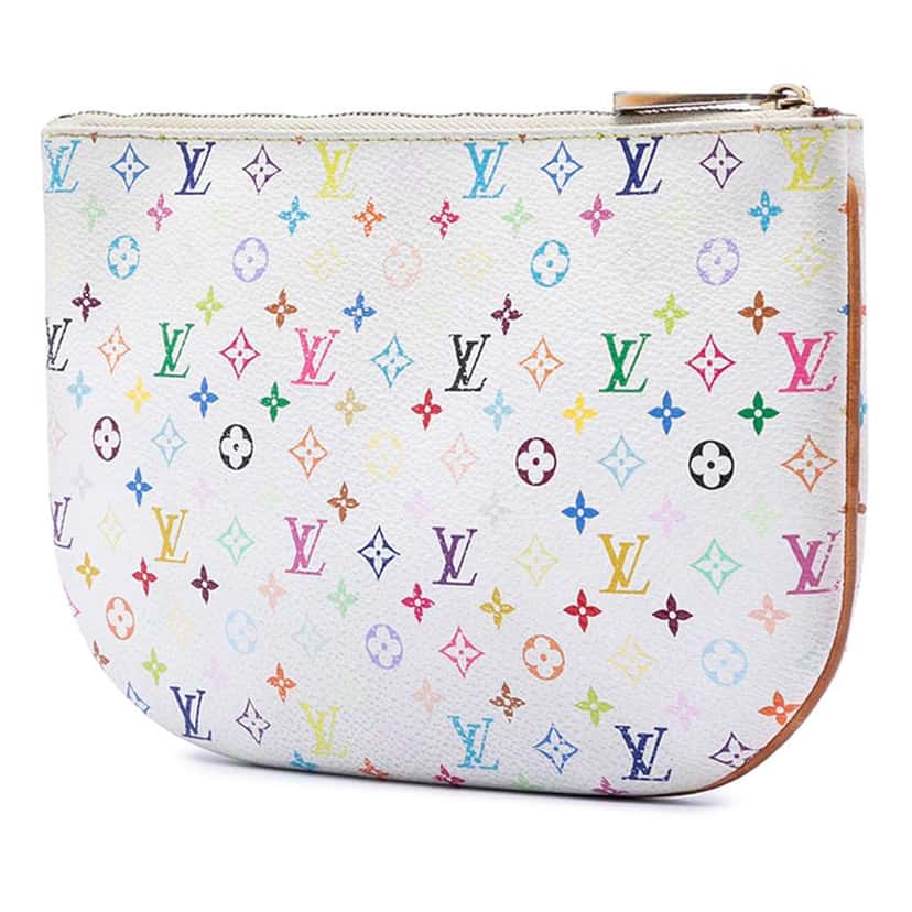 Louis Vuitton Monogram Multicolore Pochette Plate GM White Very good condition - Back View