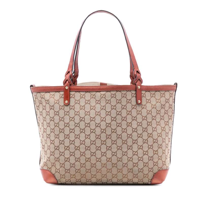 Gucci Medium GG Canvas Craft Tote Brown Canvas Very good condition - Front View