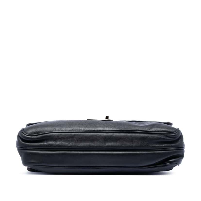 Prada Soft Calfskin Double Sided Flap Messenger Bag Black Leather Very good condition - Inside View