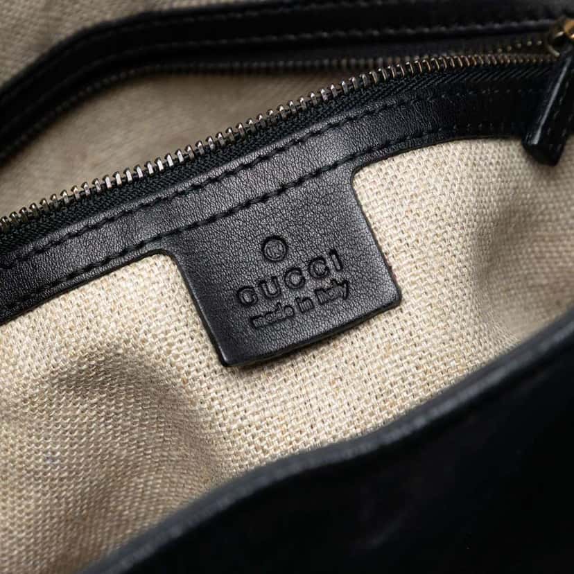 Gucci Medium Nubuck 1970 Shoulder Bag Black Leather Very good condition - Box View