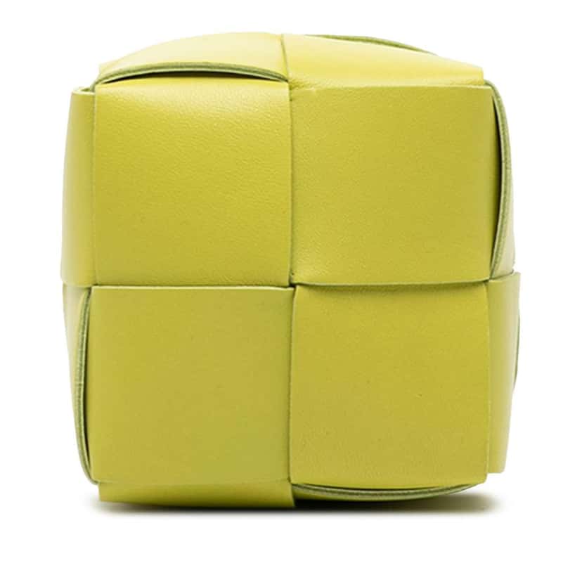 Bottega Veneta Mini Nappa Maxi Intrecciato Cassette Bucket Bag Green Leather Very good condition - Inside View