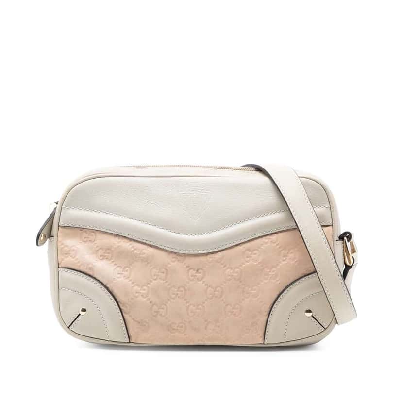 Gucci Guccissima Crest Shoulder Bag Pink Leather Very good condition - Front View