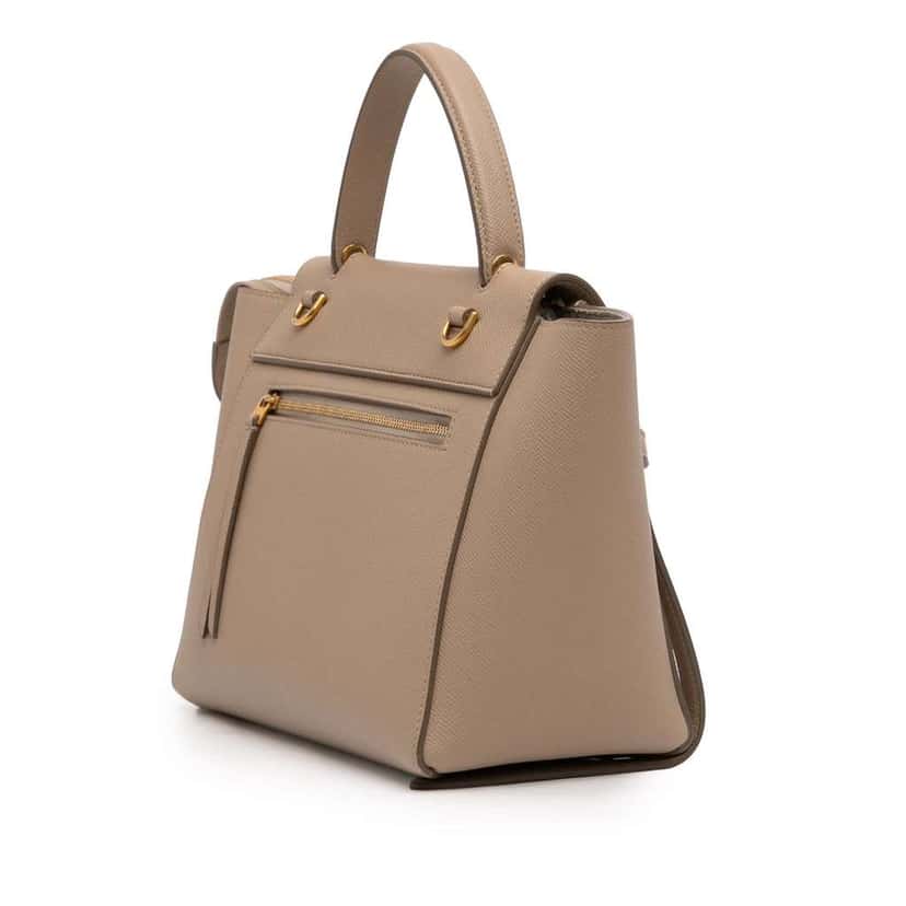 Celine Micro Grained Calfskin Belt Bag Brown Leather Very good condition - Back View