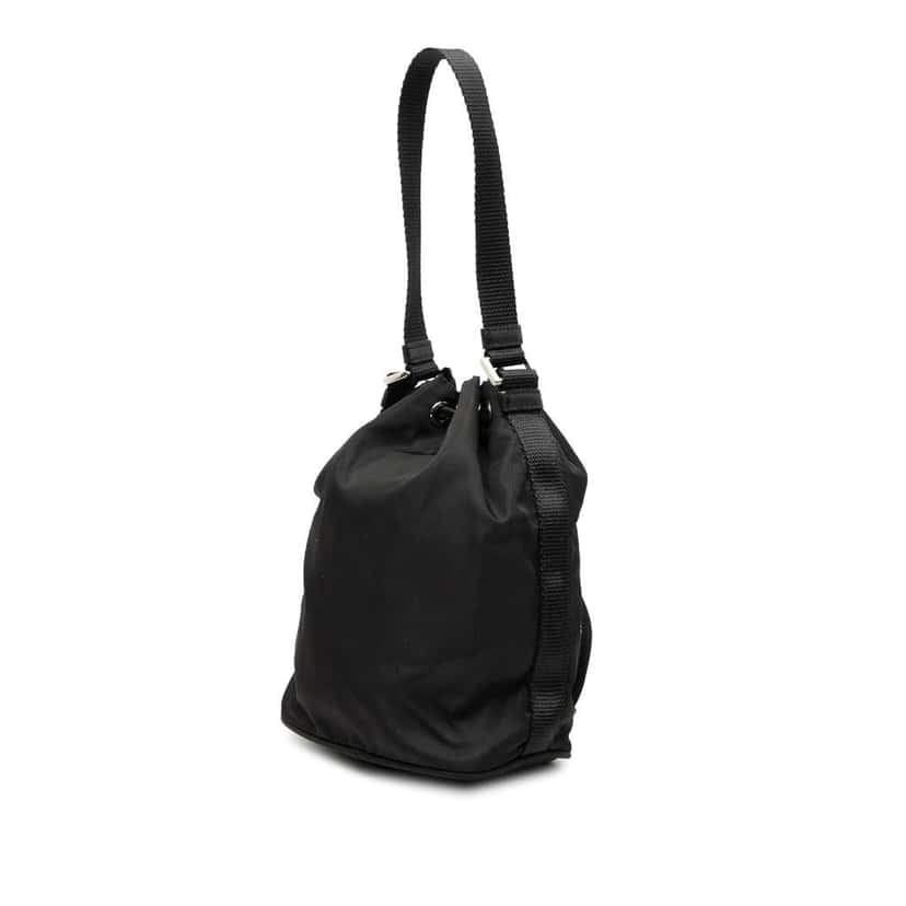 Prada Mini Tessuto Drawstring Bucket Bag Black Very good condition - Back View