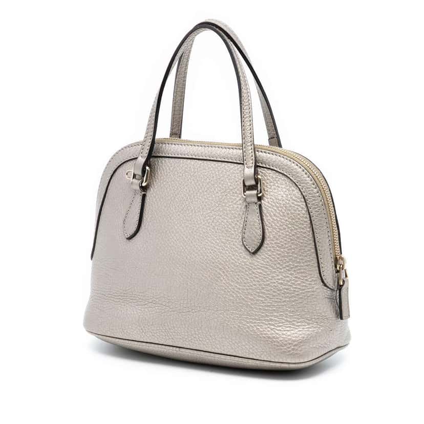 Gucci Mini Leather Dome Satchel Gold Leather Very good condition - Back View