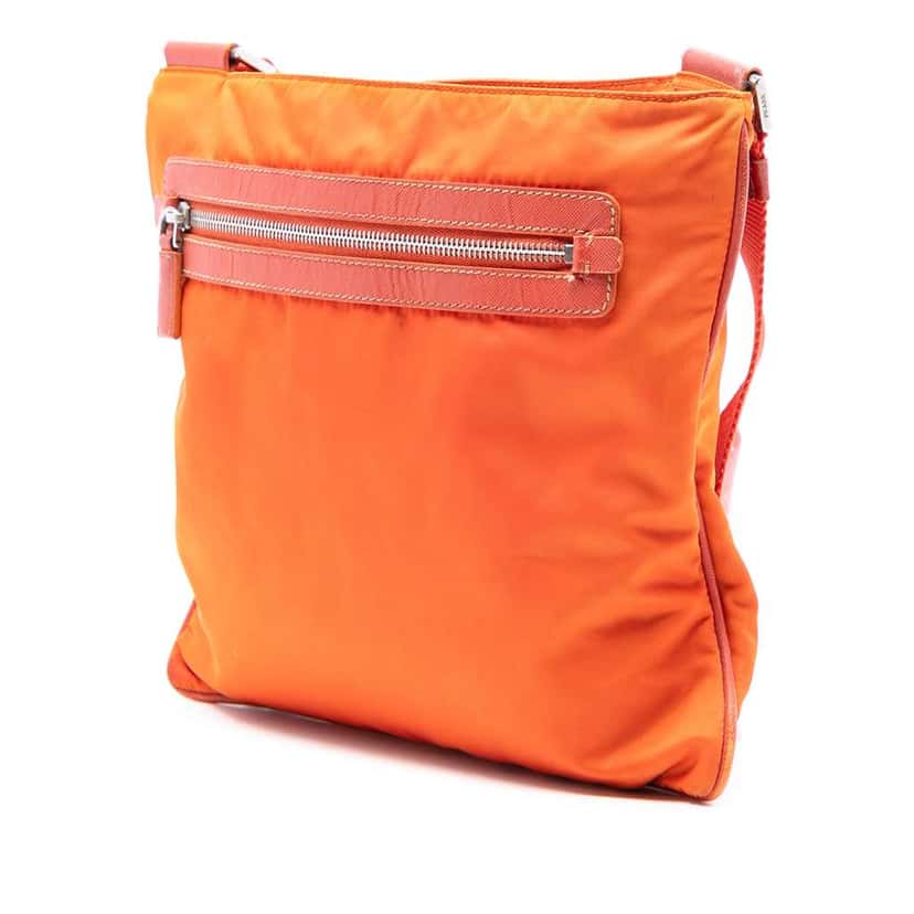 Prada Tessuto Zip Top Crossbody Orange Very good condition - Back View